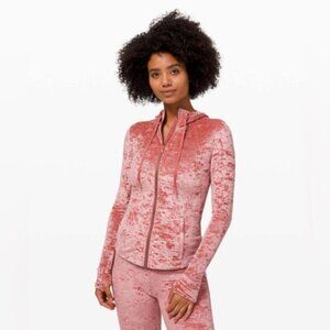 Lululemon Special Edition Hooded Define Jacket Crushed Velvet Soft Cranberry